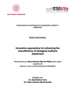 Innovative Approaches for Enhancing the Cost-Efficiency of Biological Methane Abatement