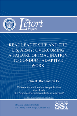 Overcoming a Failure of Imagination to Conduct Adaptive Work John B
