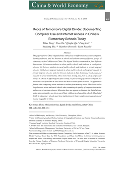Roots of Tomorrow's Digital Divide: Documenting Computer Use And