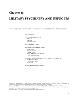 Military Psychiatry and Refugees .Pdf