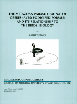 The Metazoan Parasite Fauna of Grebes (Aves: Podicipediformes) and Its Relationship to the Birds' Biology