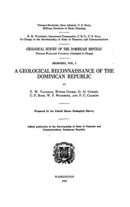 A Geological Reconnaissance of the Dominican Republic