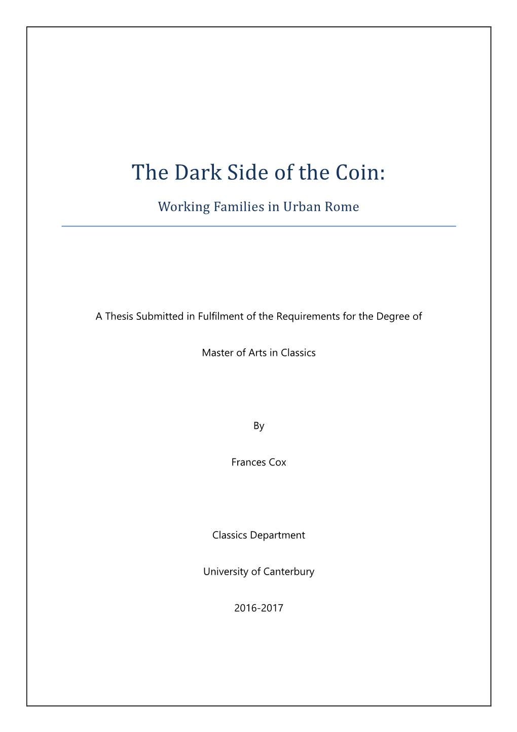 The Dark Side of the Coin