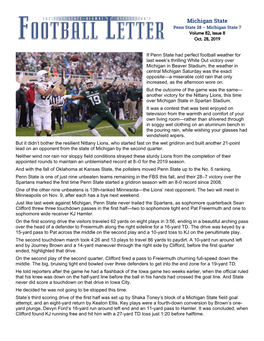 Michigan State Penn State 28 – Michigan State 7 Volume 82, Issue 8 Oct