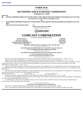COMCAST CORPORATION (Exact Name of Registrant As Specified in Its Charter) PENNSYLVANIA 27-0000798 (State Or Other Jurisdiction of (I.R.S