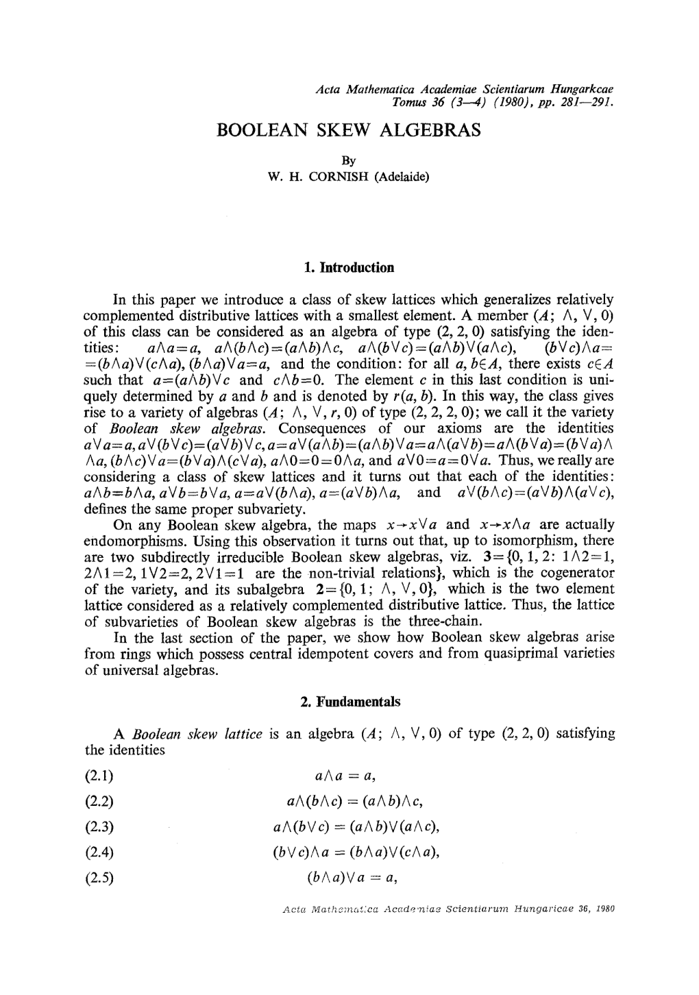 Boolean Skew Algebras