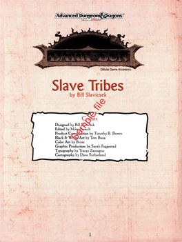Slave Tribes by Bill Slavicsek