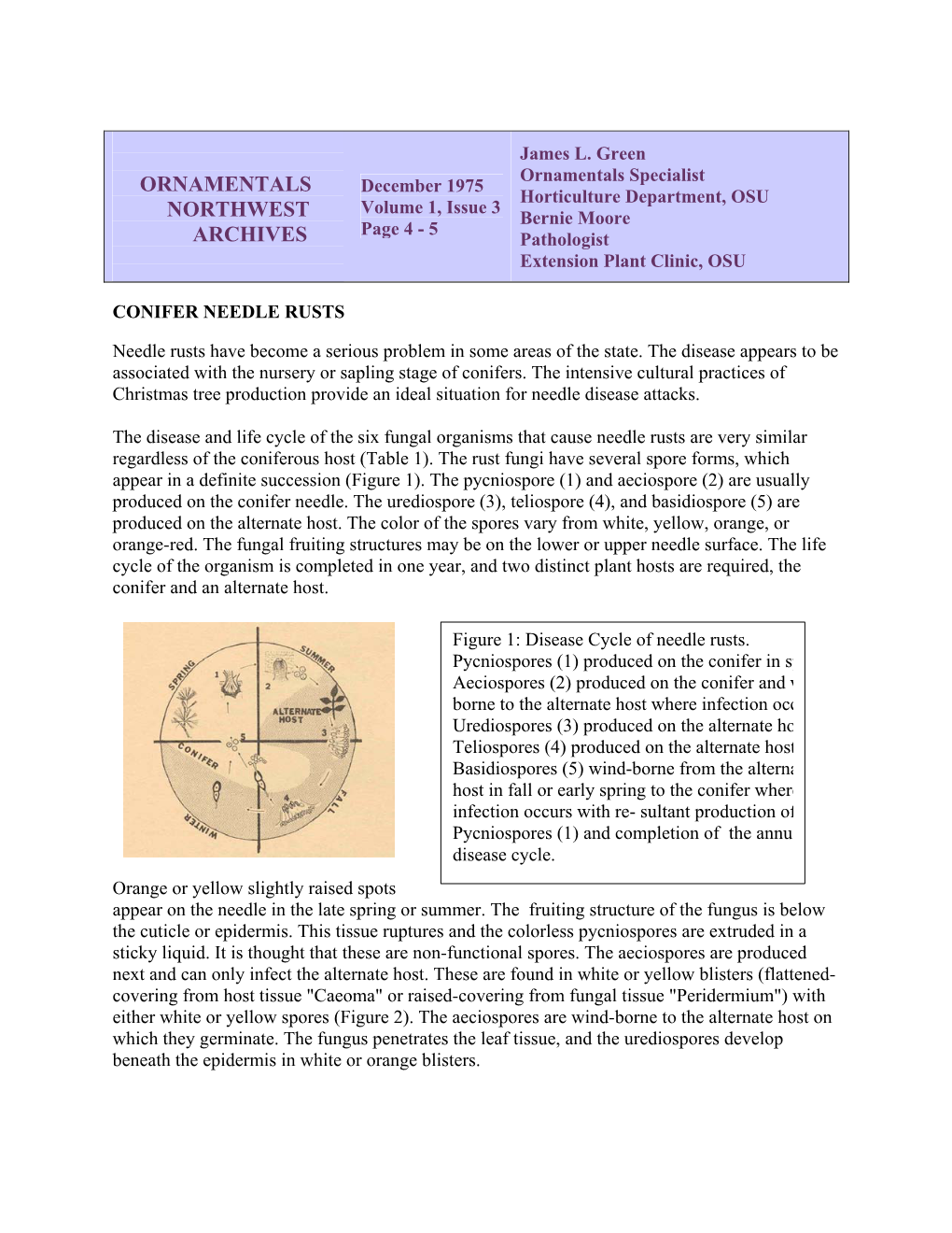 Conifer Needle Rusts, Vol 1, Issue 3