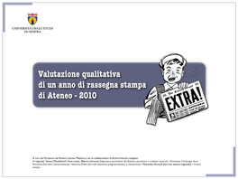 Valutazione Qualitativa Di Un Anno Di Rassegna Stampa Di Ateneo - 2010