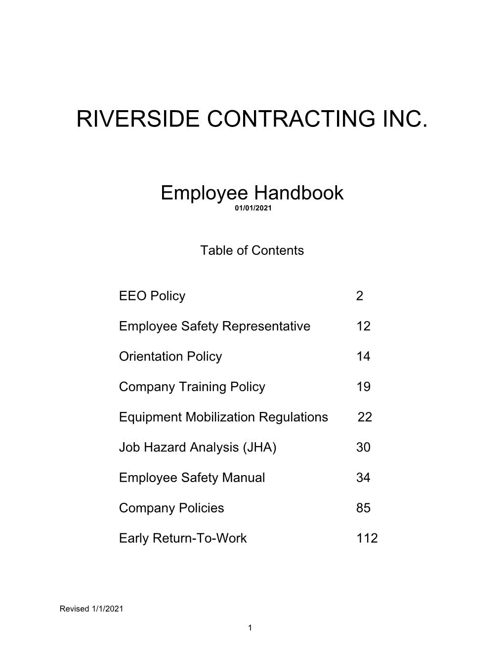 Employee Policy Handbook