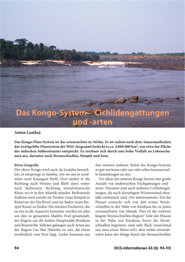 Das Kongo-System – Cichlidengattungen Und -Arten Anton Lamboj