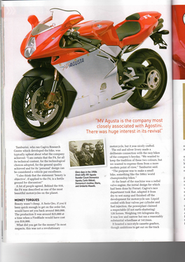 MV Agusta Is the Company Most Closely Associated with Agostini
