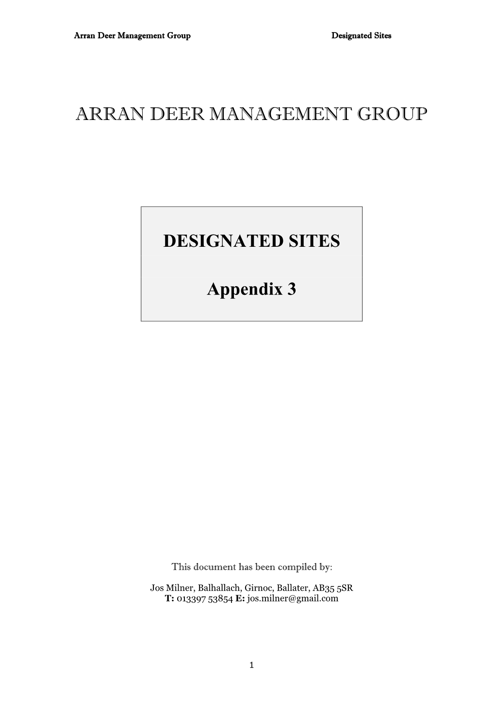 Appendix 3 Arran DMG Designated Sites