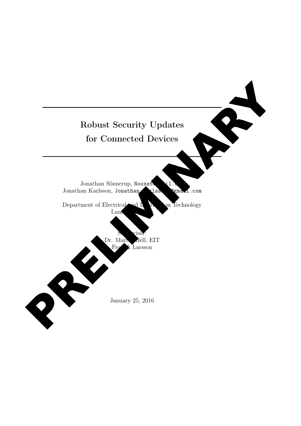 Robust Security Updates for Connected Devices