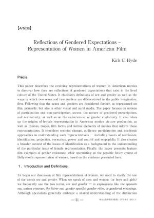 Reflections of Gendered Expectations – Representation of Women in American Film