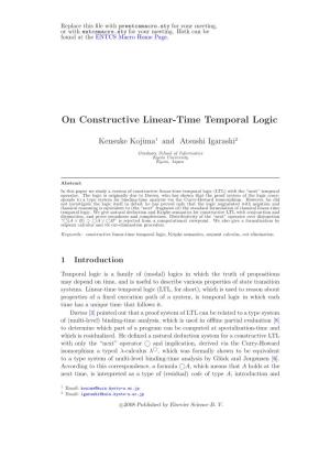 On Constructive Linear-Time Temporal Logic