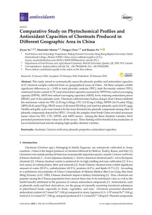 Comparative Study on Phytochemical Profiles and Antioxidant Capacities