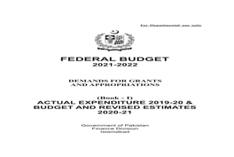 Demands for Grants Federal Budget Book