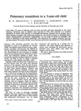 Pulmonary Nocardiosis in a 3-Year-Old Child