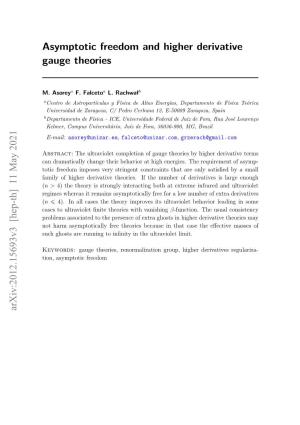 Asymptotic Freedom and Higher Derivative Gauge Theories Arxiv