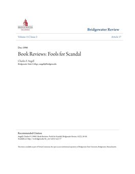 Book Reviews: Fools for Scandal Charles F