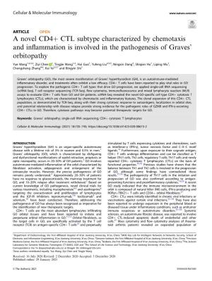 A Novel CD4+ CTL Subtype Characterized by Chemotaxis and Inflammation Is Involved in the Pathogenesis of Gravesâ€™ Orbitopa