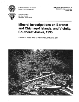 Mineral Investigations on Baranof and Chichagof Islands, and Vicinity, Southeast Alaska, 1995