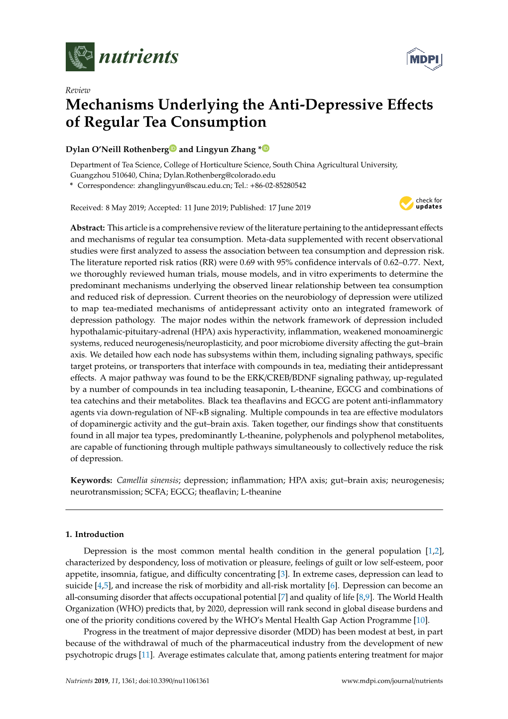 Mechanisms Underlying the Anti-Depressive Effects of Regular