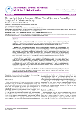 Electrophysiological Features of Ulnar Tunnel Syndrome Caused By