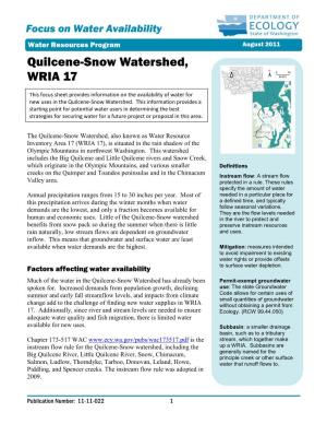 Quilcene-Snow Watershed, WRIA 17