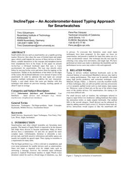 Inclinetype – an Accelerometer-Based Typing Approach for Smartwatches