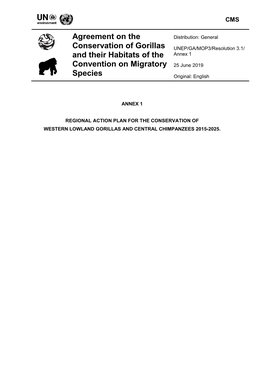 Regional Action Plan for the Conservation of Western Lowland Gorillas and Central Chimpanzees 2015-2025