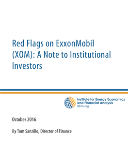 Red Flags on Exxon: a Note to Institutional Investors