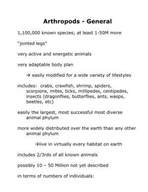 Arthropods - General