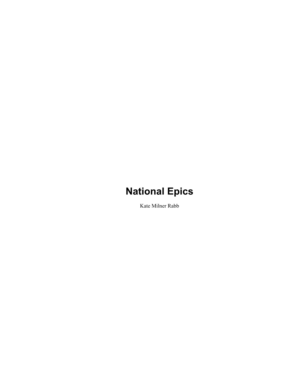 National Epics
