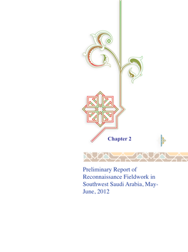 Preliminary Report of Reconnaissance Fieldwork in Southwest Saudi Arabia, May- June, 2012