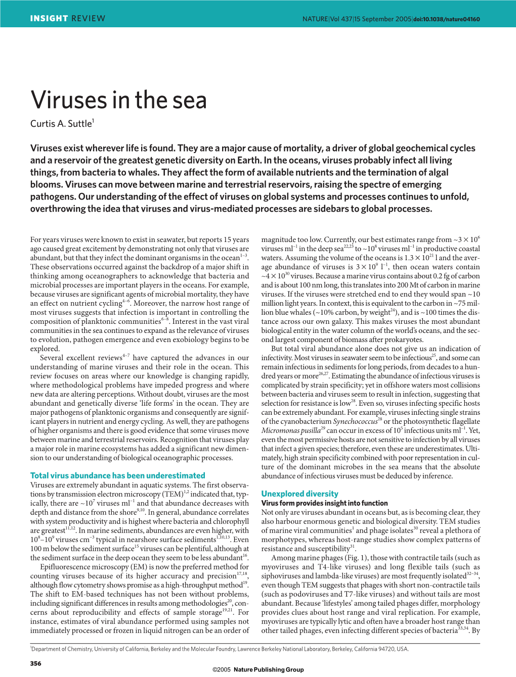 Viruses in the Sea Curtis A