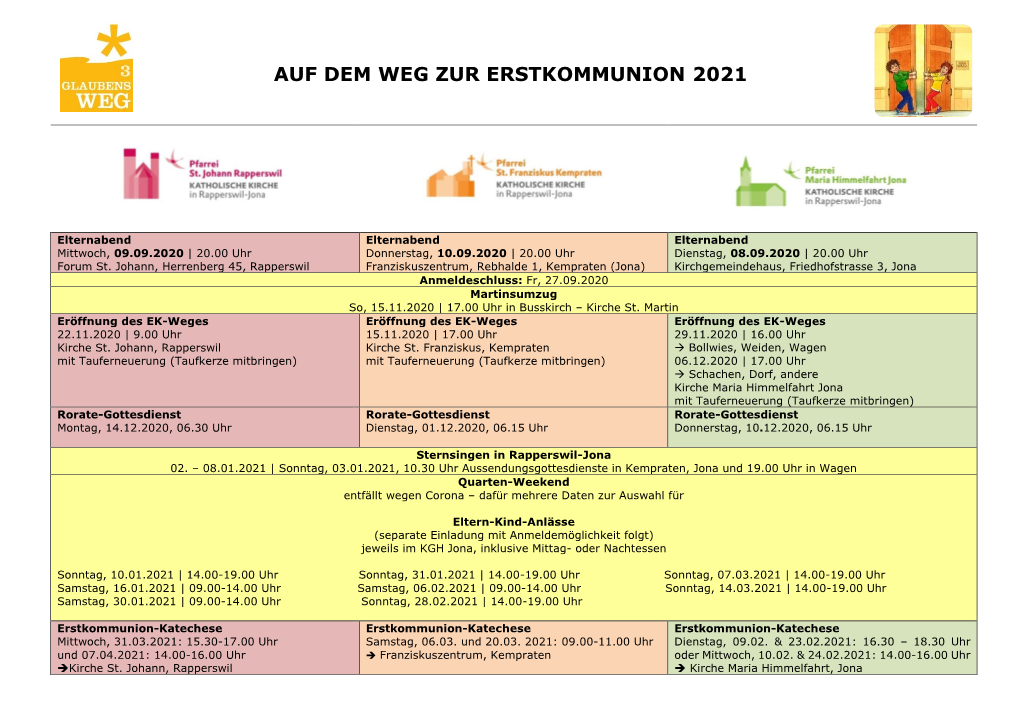 Auf Dem Weg Zur Erstkommunion 2021