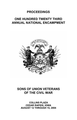 Proceedings One Hundred Twenty Third Annual National Encampment Sons of Union Veterans of the Civil War