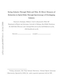 Seeing Galaxies Through Thick and Thin: II. Direct Measures Of