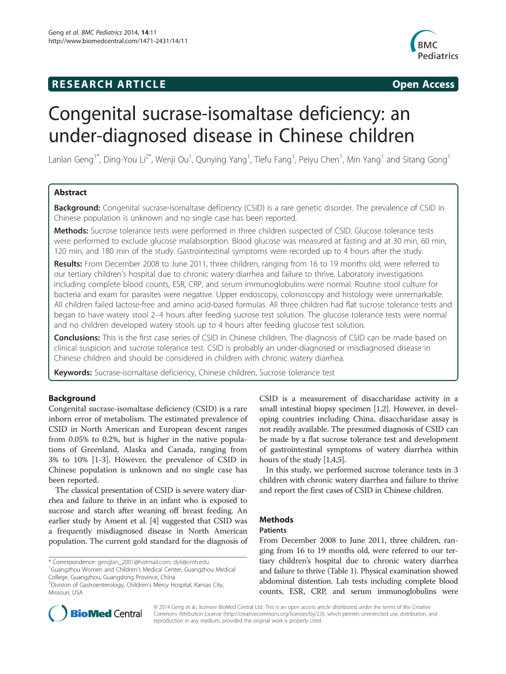 Congenital Sucrase-Isomaltase Deficiency