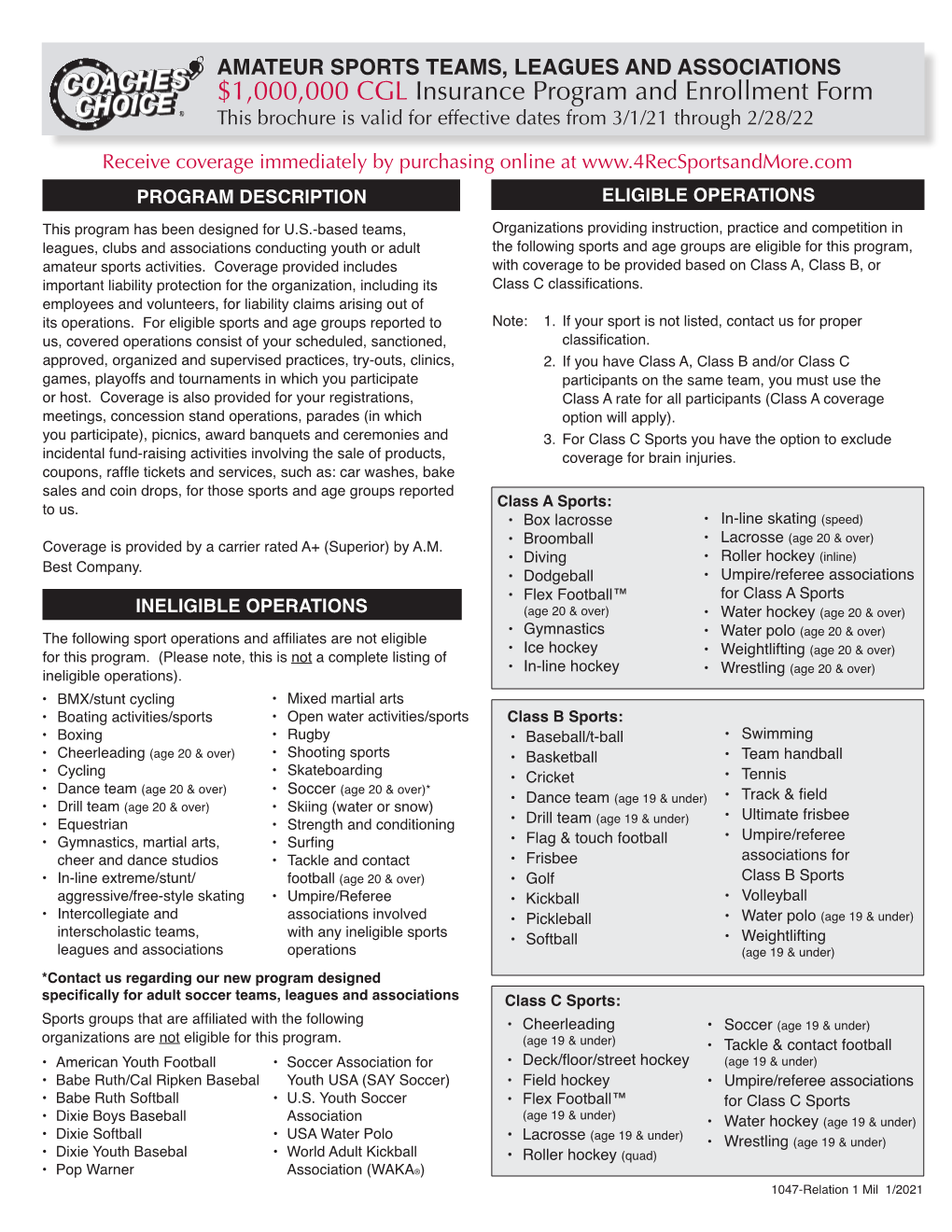 1M Coverage Paper Application