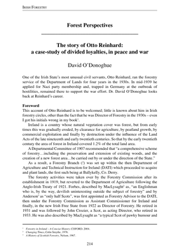 The Story of Otto Reinhard: a Case-Study of Divided Loyalties, in Peace and War