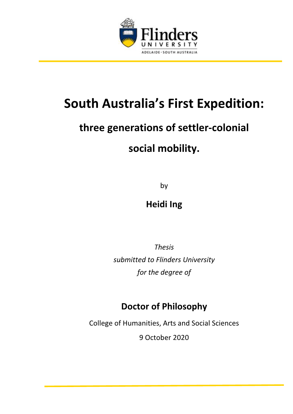 South Australia's First Expedition