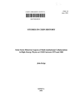 Studies in Cern History