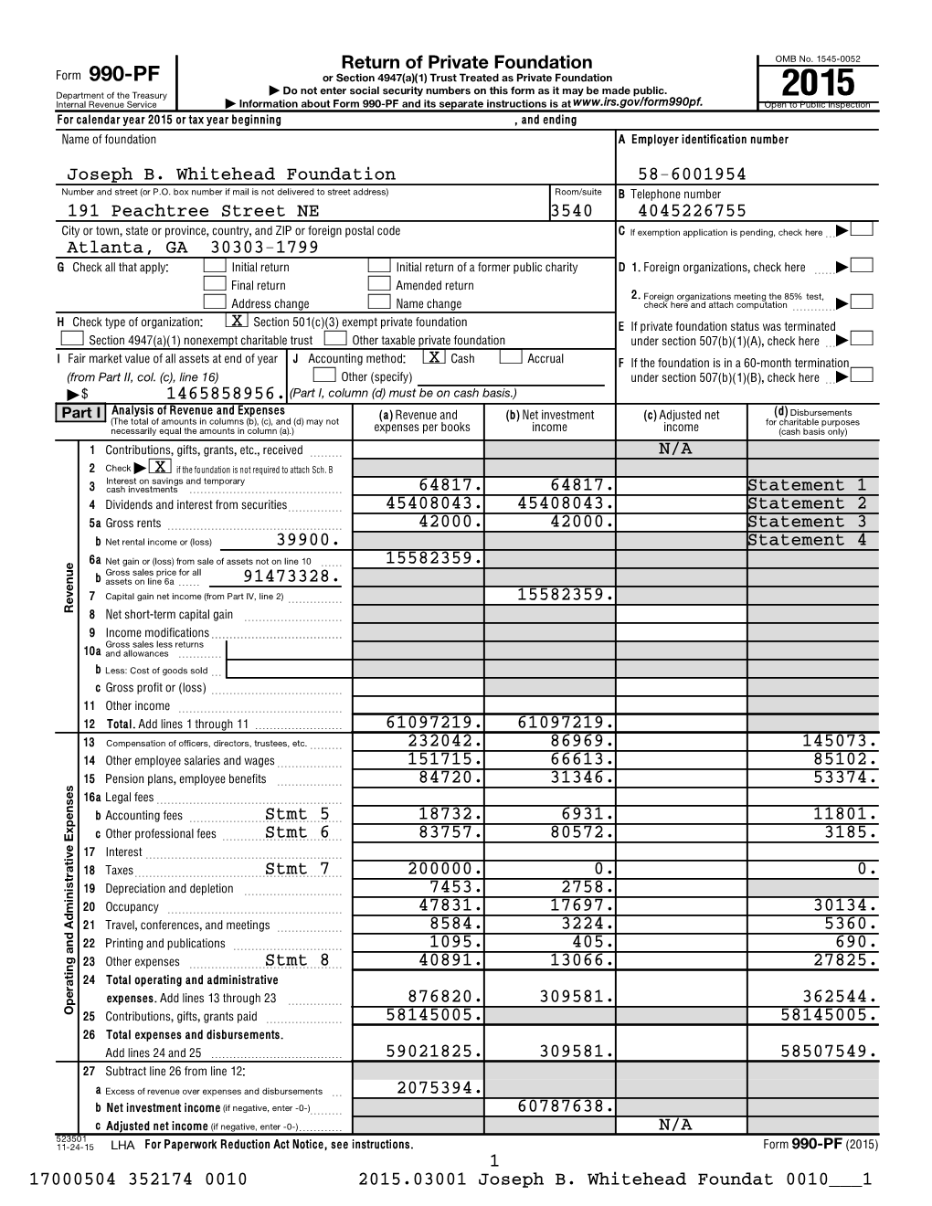 990-PF Filers: Use 5Th Month), 6Th, 9Th, and 12Th Months of the Corporation's Tax Year ~~~~~~~~~~~~~~~~ 9 05/15/15 06/15/15 09/15/15 12/15/15 10 Required Installments