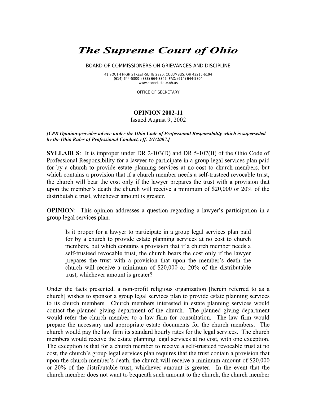 The Supreme Court of Ohio s8