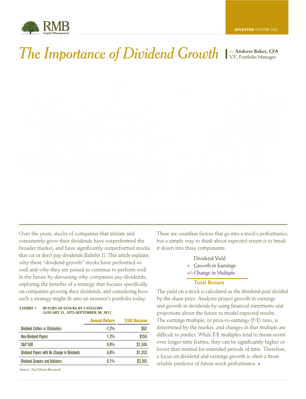 The Importance of Dividend Growth V.P., Portfolio Manager