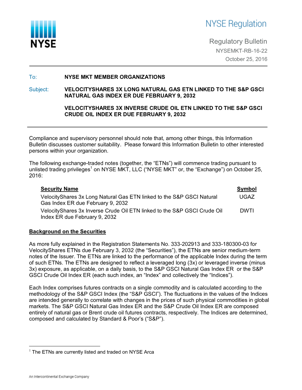 Velocityshares 3X Long Natural Gas Etn Linked to the S&P Gsci Natural Gas Index Er Due February 9, 2032