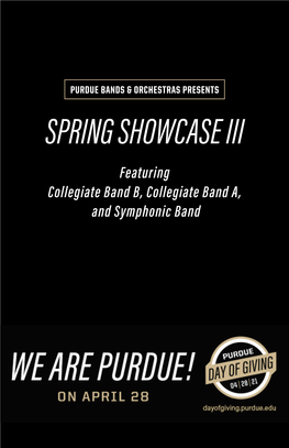 Spring Showcase IV | 2:30PM 27 | Chamber Recital I | 7PM 29 | Chamber Recital II | 7PM MAY 1 | Jazz on the Hill | 2:30PM